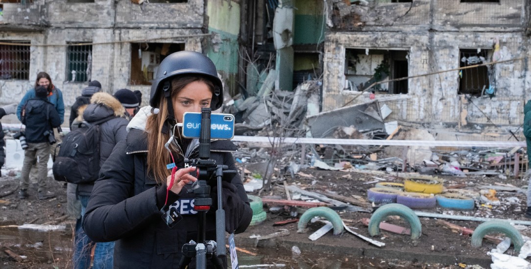 Berichten unter Lebensgefahr: Journalistin in Kiew. (Foto. pa/Alfred Yaghobzadeh/abacapress.com)