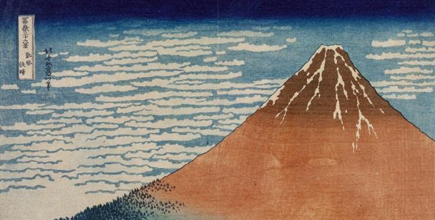 Der Fuji in Rot: Aus Hokusais Serie »36 Ansichten des Berges Fuji« (Foto: pa/Heritage-Images)