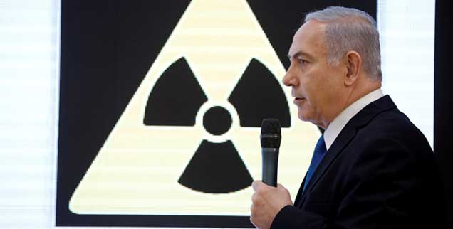 Der israelische Ministerpräsident Benjamin Netanjahu wirft dem Iran vor, heimlich am Bau von Atomwaffen zu arbeiten, Beweise dafür legte er allerdings nicht vor (Foto: pa/Reuters/Amir Cohen)
