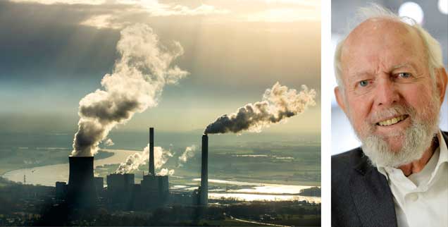 Umweltexperte Ernst Ulrich von Weizsäcker (rechts) sagt: »Der Klimaschutz kommt nur massiv voran, wo er lukrativ ist: Durch das Erneuerbare-Energien-Gesetz sind die Energieträger Wind, Sonne oder Wasserkraft lukrativ geworden, und zwar für Anbieter und für Kunden.« Verwunderlich, dass trotzdem immer noch Kohlekraftwerke (links) am Netz sind. (Fotos: pa/Blossey; pa/May)
