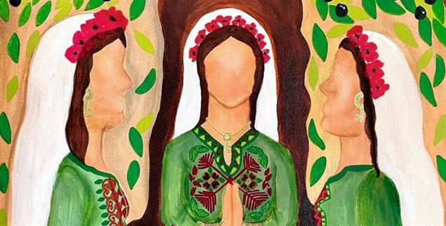 Das Band des Friedens: Ausschnitt aus dem Bild der Künstlerin Halima Aziz. Sie gestaltete das Titelbild zum Weltgebetstag der Frauen, soll sich aber auf Social Media-Kanälen mit der Hamas solidarisch erklärt haben. (Foto: iStockphoto/tuaindeed)