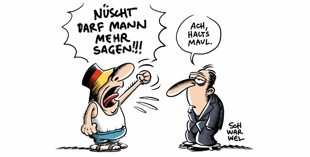 Ist im Sommer 2026 die Woke-Bewegung gestorben? (Zeichnung: PA / Die Kleinert / Schwarwel)