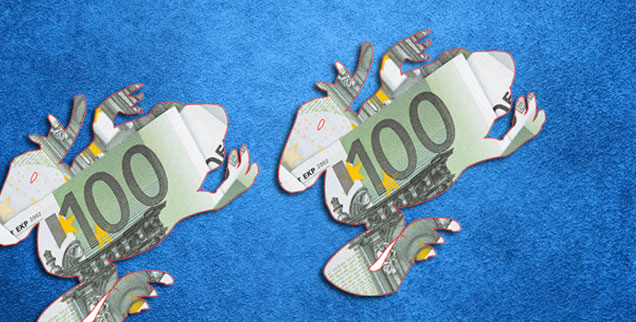 Die Macht des Geldes: Mit der Kampagne »Krötenwanderung jetzt!« ruft attac derzeit zum Bankenwechsel auf. (Foto: attac)