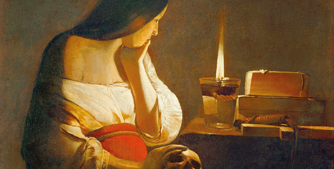 (Gemäldeausschnitt: Georges de La Tour »Maria Magdalena und das Nachtlicht«, Musée du Louvre, Foto: PA / akg / Erich Lessing)
