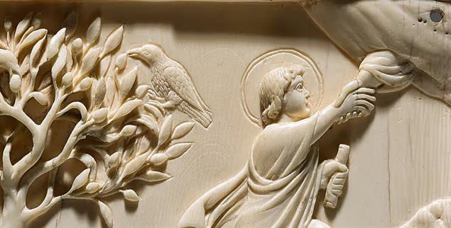 Eine der ältesten Oster-Darstellungen: die Reidersche Tafel aus dem fünften Jahrhundert, hier ein Ausschnitt (Foto: Wikipedia/Andreas Praefcke)