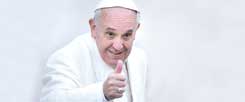 Papst Franziskus, immer zu einem Scherz aufgelegt: Seine Performance reißt die Menschen mit. (Foto: pa/Spaziani)