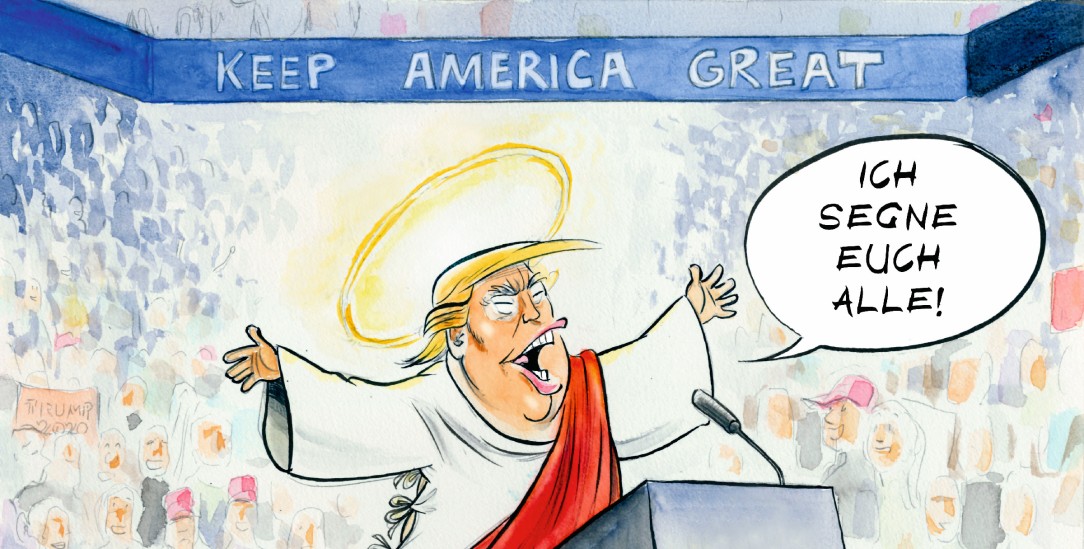 Von Gottes oder eigenen Gnaden... (Zeichnung: pa/Die Kleinert/Paolo Calleri)