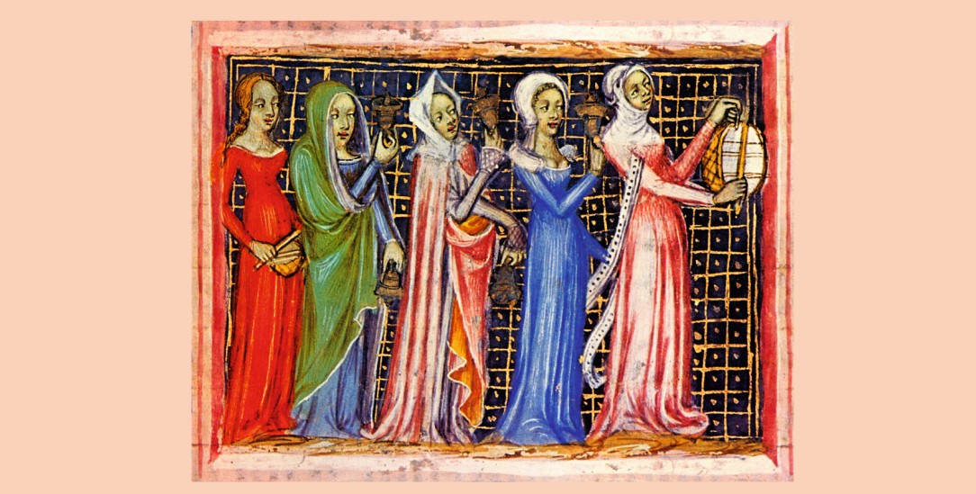  Unter der Führung von Frauen: Mirjam führt mit Trommelschlägen und Tanz den Gang durchs Rote Meer an. Miniatur aus der Bibel des böhmischen Königs Wenzel/Václav IV., 14. Jahrhundert. (Foto: akg-images / Fototeca Gilardi)