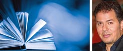 Führen uns heilige Bücher in die Zukunft? »Nein!«, sagt der deutsch-ägyptische Politikwissenschaftler Hamed Abdel-Samad (rechts) in der Publik-Forum-Reihe »Streitfragen zur Zukunft«. (Fotos: iStock/Viorika; pa/BREUEL-BILD)