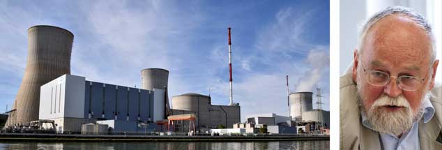 Das belgische AtomkraftwerkTihange: Dort und im Kraftwerk Doel wurden Tausende Risse im inneren Stahlbehälter festgestellt. Physiker Sebastian Pflugbeil fordert, beide Kraftwerke sofort und für immer abzuschalten  (Fotos: pa/Galuschka; Xanthe Hall/ippnw)