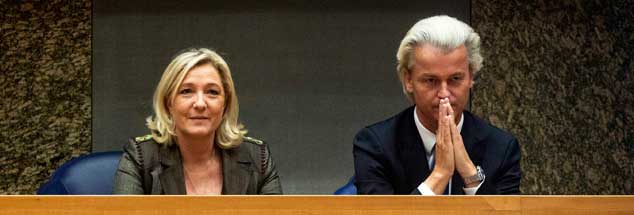 Marine Le Pen, Chefin des rechtsextremen Front National, und der holländische Islamfeind Geert Wilders wollen eine rechte Allianz in Europa (Foto: pa/Kuypers)