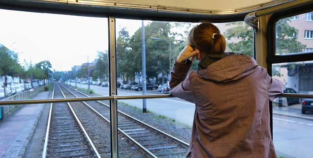 Alles still - und dann hört man wirklich jedes Geräusch: Mit der Tram of Silence unterwegs in Frankfurt am Main. (Foto: Rohnke)