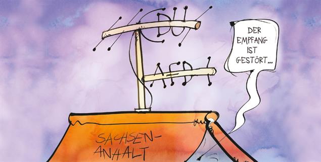 Der Streit über den Rundfunkbeitrag ist in Sachsen-Anhalt voll entbrannt (Illustration: pa/Kostas Koufogiorgos)