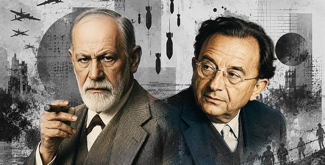 Sigmund Freud und Erich Fromm (Illustration: Publik-Forum, mit KI generiert)