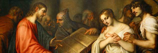 Jesus verurteilte die Ehebrecherin nicht, als sie vor ihm stand: Gemälde von Alessandro Varotari, genannt Il Padovanino (1588-1648) (Foto: akg-images/Erich Lessing)