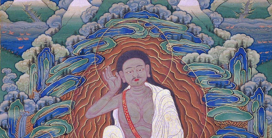 Rollbild (um 1900) von Milarepa (1052-1135), Dhodeydrag Gompa, Thimphu, Bhutan. (Foto: pa / CPA Media Co. Ltd)