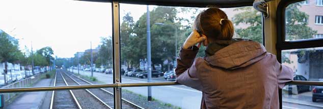 Alles still - und dann hört man wirklich jedes Geräusch: Mit der Tram of Silence unterwegs in Frankfurt am Main. (Foto: Rohnke)