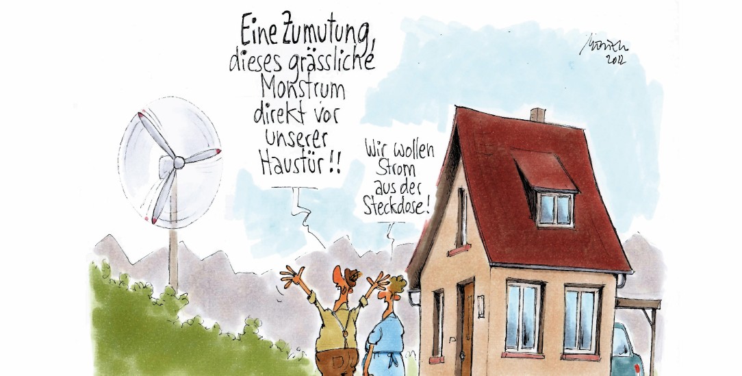 Nimbys in ihrem Element. (Zeichnung: Mester)