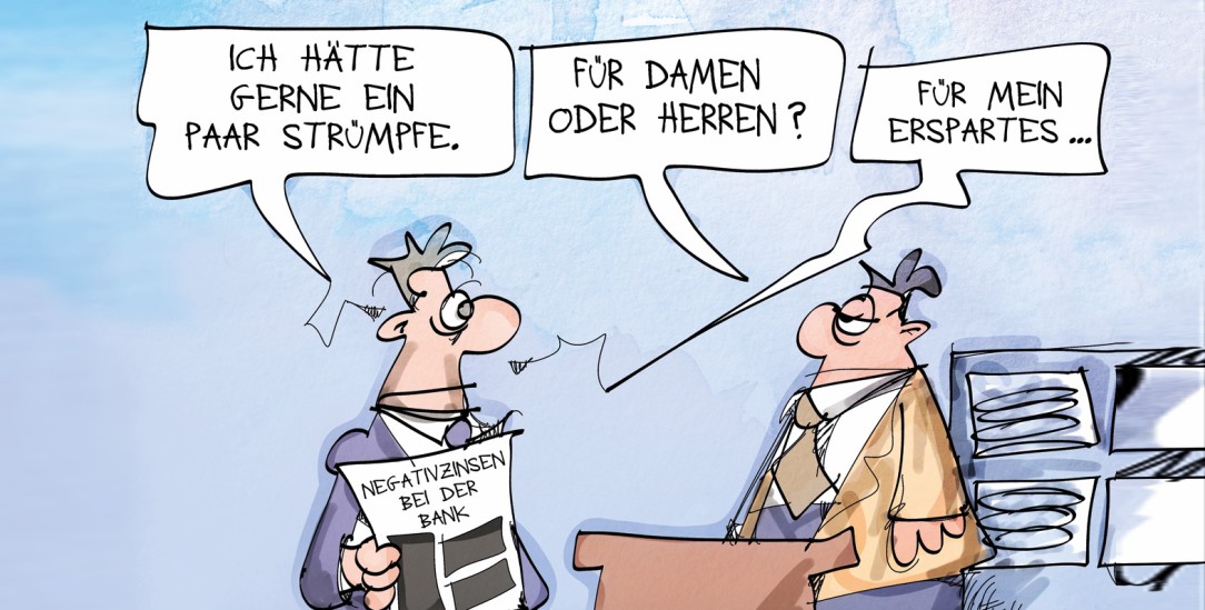 Wenn das Ersparte nichts mehr wert ist: Die Inflation hat die Menschen in Deutschland im vergangenen Jahr 80 Milliarden Euro gekostet. (Zeichnung: PA/dieKLEINERT/Kostas Koufogiorgos)