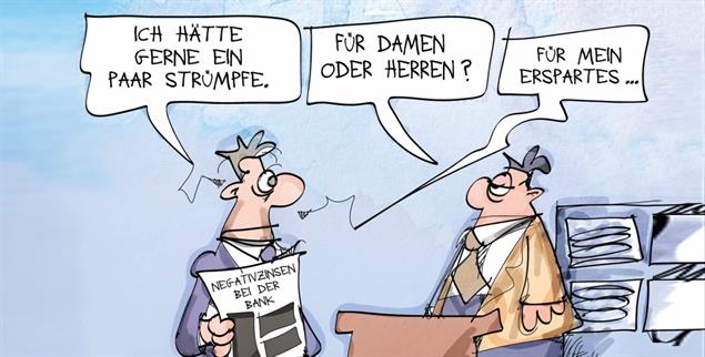 Wenn das Ersparte nichts mehr wert ist: Die Inflation hat die Menschen in Deutschland im vergangenen Jahr 80 Milliarden Euro gekostet. (Zeichnung: PA/dieKLEINERT/Kostas Koufogiorgos)