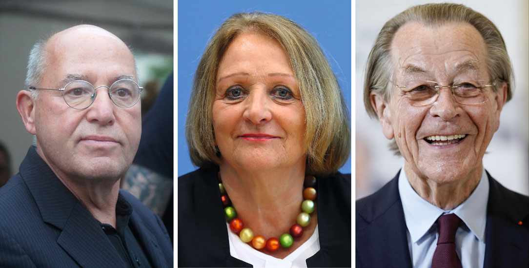 Wegggefährten und politische Kontrahenten der »ewigen Kanzlerin«: Gregor Gysi (Linke), Sabine Leutheusser-Schnarrenberger (FDP) und Franz Müntefering (SPD). (Fotos: pa/Minich; pa/Reuters/Hanschke; pa/Krick)