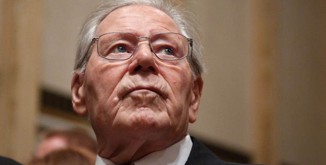 Tübingen, 17. Februar 2017: Hans Küng in der Eberhard-Karls-Universität Tübingen vor der Weltethos-Rede des baden-württembergischen Ministerpräsidenten Winfried Kretschmann. (Foto: pa/dpa/Marijan Murat)