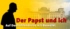 Aus dem Bundestag gleich weiter zur jüdischen Gemeinde und ins Olympiastadion: Papst Benedikt XVI. hastet in Berlin, der ersten Station seiner Deutschlandreise, von Ort zu Ort. Kein Spaziergang für einen 84-Jährigen (Bildmaterial: pa)