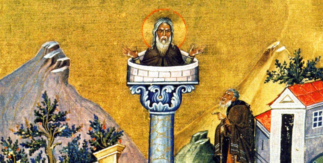  Profi in sozialer Distanz: Der Säulensteher Daniel in einem Gemälde aus dem 11. Jahrhundert (Foto: the picture art collection/alamy photo)