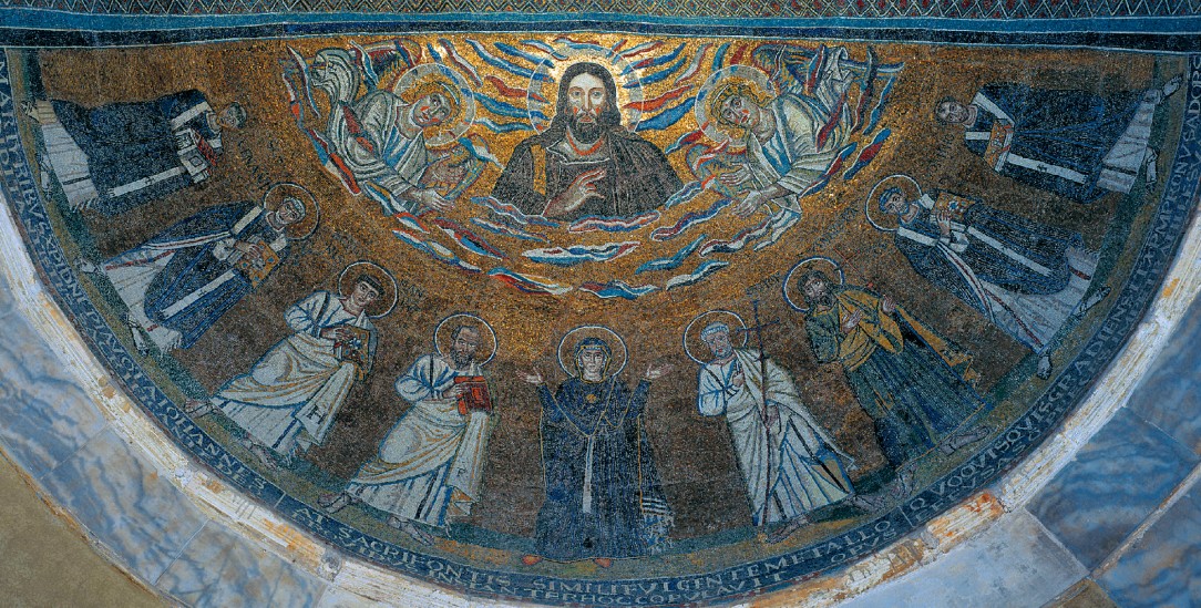 Die predigende Maria: Mosaik in der Lateranbasilika (Foto: Foto: akg / Andrea Jemolo)
