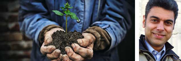 Kann Ökolandbau die Welt ernähren? Nein, sagt der Göttinger Agrarökonome Matin Qaim im Rahmen der Publik-Forum Debattenreihe "Streitfragen zur Zukunft" (Fotos: istockphoto/valentinrussanov; www.uni-goettingen.de)