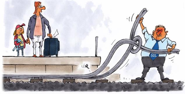 Nötigung zum Schienenersatzverkehr (Zeichnung: Mester)
