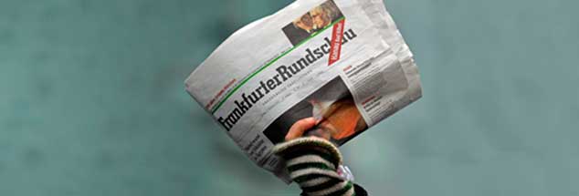 Zerknitterte Zukunft: Die Frankfurter Rundschau ist wohl nur noch bis zum 1. März 2013 sie selbst. (Foto: pa/ Becker)