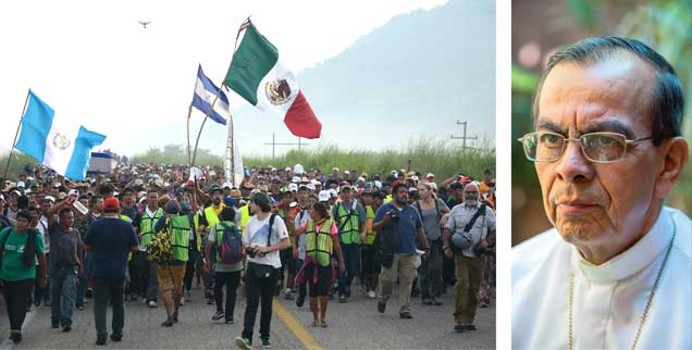 Tausende Migranten aus Honduras, El Salvador und Guatemala ziehen auf ihrem Weg in Richtung USA durch Mexiko. Kardinal Gregorio Rosa Chavez berichtet von ihrer schwierigen Situation und der Unterstützung durch die Kirche (Fotos: pa/Alvarado; Adveniat/Pohl)