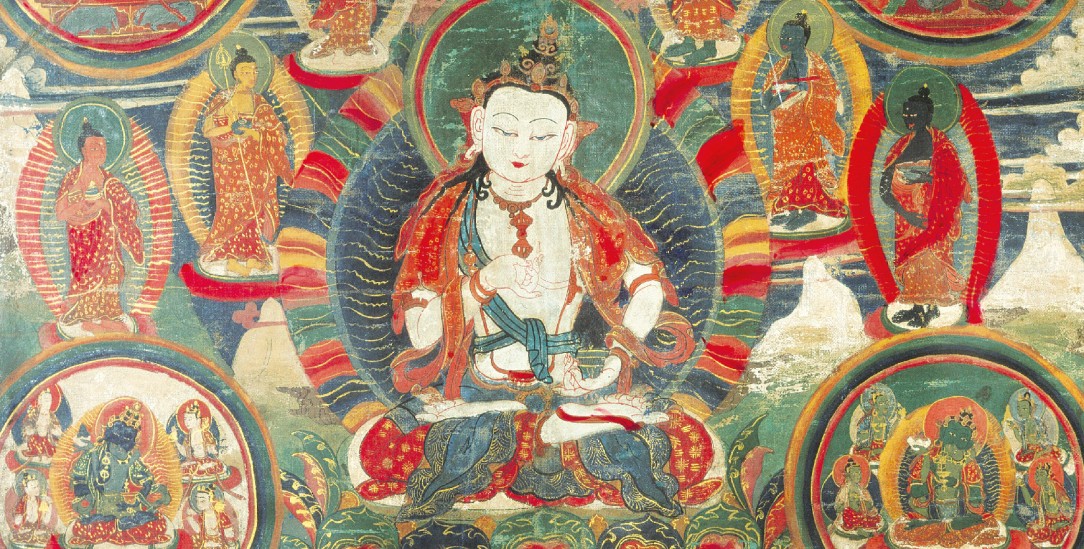 Die friedvollen und zornvollen Gottheiten des Bardo bezeichnen Gestalten des tibetischen Buddhismus, die – wie im Bardo Thödol beschrieben – verschiedene Aspekte des Geistes während der Reise nach dem Tod verkörpern (Foto: pa/Artcolor)