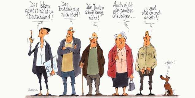 Das Ausgrenzen hat gerade erst angefangen.... (Zeichnung: Mester) Das Ausgrenzen hat gerade erst angefangen.... (Zeichnung: Mester)