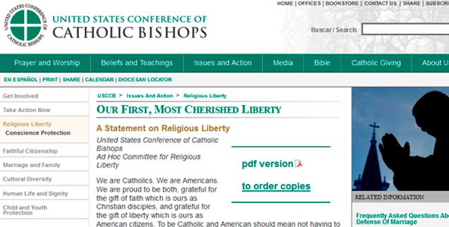 Weiter auf Anti-Obama-Kurs: Die katholischen US-Bischöfe haben jetzt eine Kampfschrift veröffentlicht, die kein gutes Haar am demokratischen Präsidenten lässt. (Foto: www.usccb.org)