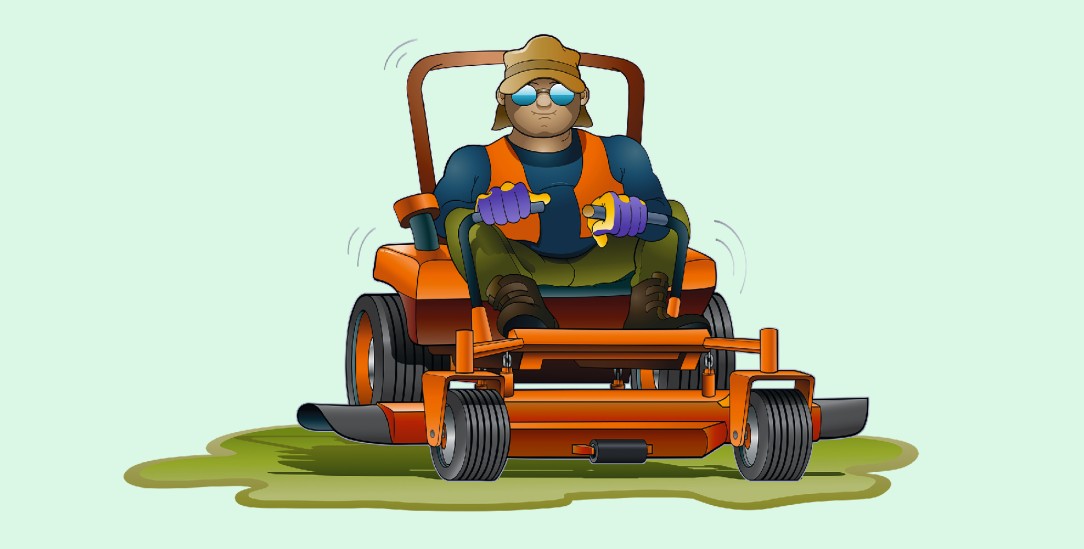 Wann ist ein Mann ein Mann? Wenn er mit dem Aufsitz-Rasenmäher durch den Garten düst. (Illustration: istock by Getty / CHUYN)