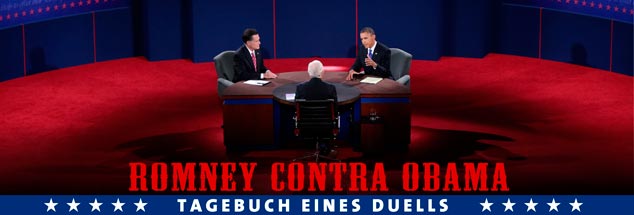 Boca Raton, Florida, am Abend des 22. Oktober 2012: Barack Obama dominiert den handzahmen Mitt Romney in der Debatte über Amerikas Außenpolitik. Nur noch wenige Tage, dann wählen die US-Amerikaner ihren neuen Präsidenten. Heißt er noch einmal Obama? Oder diesmal Romney? (Foto: pa/photoshot/Win McNamee)