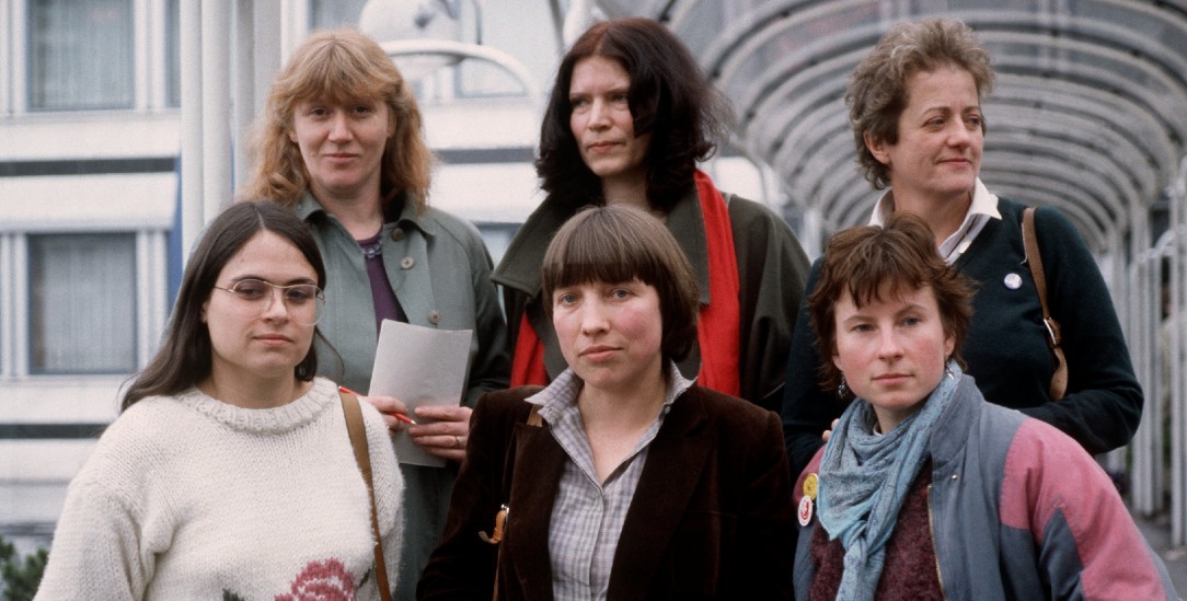 Das Feminat: Der weibliche Parteivorstand der Grünen 1984 (hinten: Waltraud Schoppe, Annemarie Borgmann, Erika Hickel; vorn: Christa Nickels, Antje Vollmer und Heidemarie Dann) (Foto: pa/Egon Steiner)