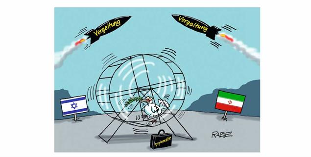 In der Tragödie um Gaza hat der Frieden keine Chance. (Zeichnung: PA / Die Kleinert / Ralf Boehme) 
