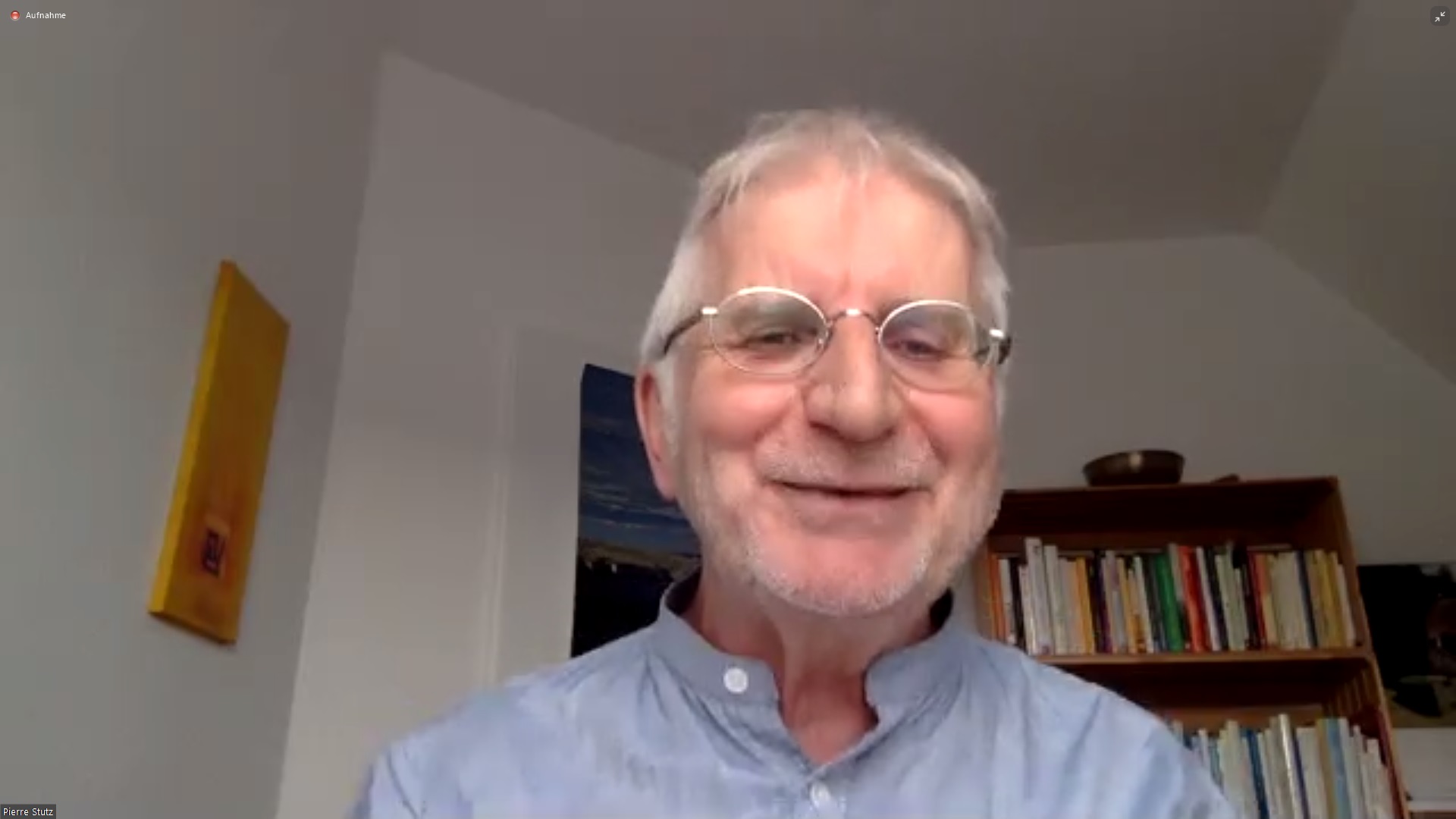 Der Theologe und Buchautor Pierre Stutz in einem Video-Vortrag. Der Theologe und Buchautor Pierre Stutz in einem Video-Vortrag.