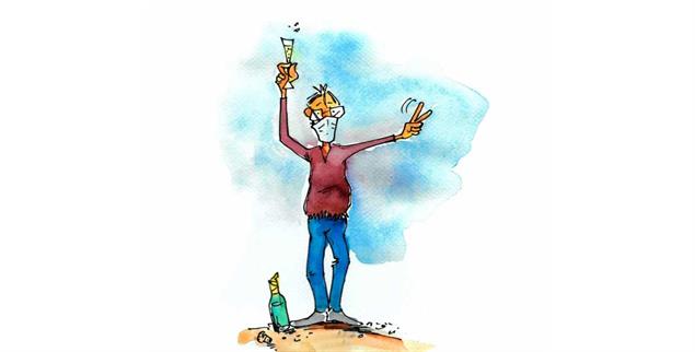  Ein Prosit auf alle Feste, die nach Corona nachgeholt werden! (Zeichnung: PA/dieKLEINERT.de/Günter Wolters)