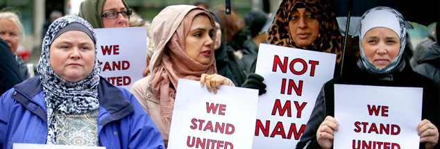 Die muslimische Demo in Köln ist bei weitem nicht die erste ihrer Art: Hier demonstrieren Musliminnen Mitte Juni in Glasgow gegen islamistische Fanatiker und deren Missbrauch der Religion (Foto: pa/Jane Barlow)