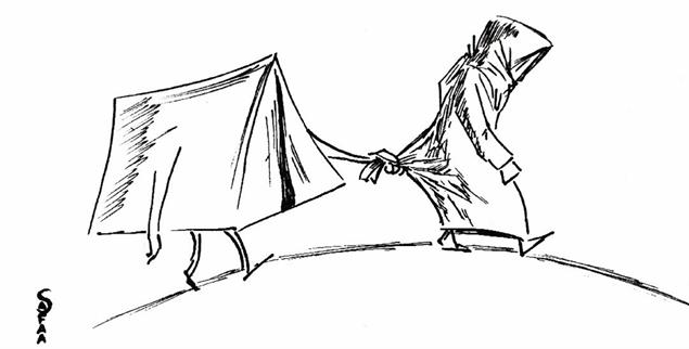 Ein Leben auf der Flucht: Zeichnung aus Safaa Odahs Zeichentagebuch »Safaa and the tent«. Sie hat es als Titelbild gewählt.(Illustration: © Safaa Odah)