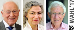 Friedhelm Hengsbach (links), Elisa Klapheck und Franz Alt: Wem geben sie ihre Stimme? (Fotos: pa/dpa/Horst Galuschka; pa/dpa/Marius Becker; pa/dpa/Uli Deck)