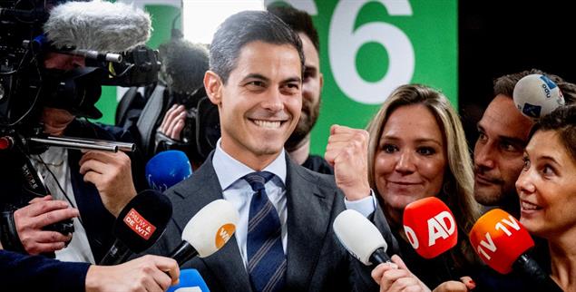 Wahlsieger Rob Jetten hat eigene Themen gesetzt und sich nicht von der Migrationsdebatte der Rechten treiben lassen. (Foto: PA / Robin Utrecht)