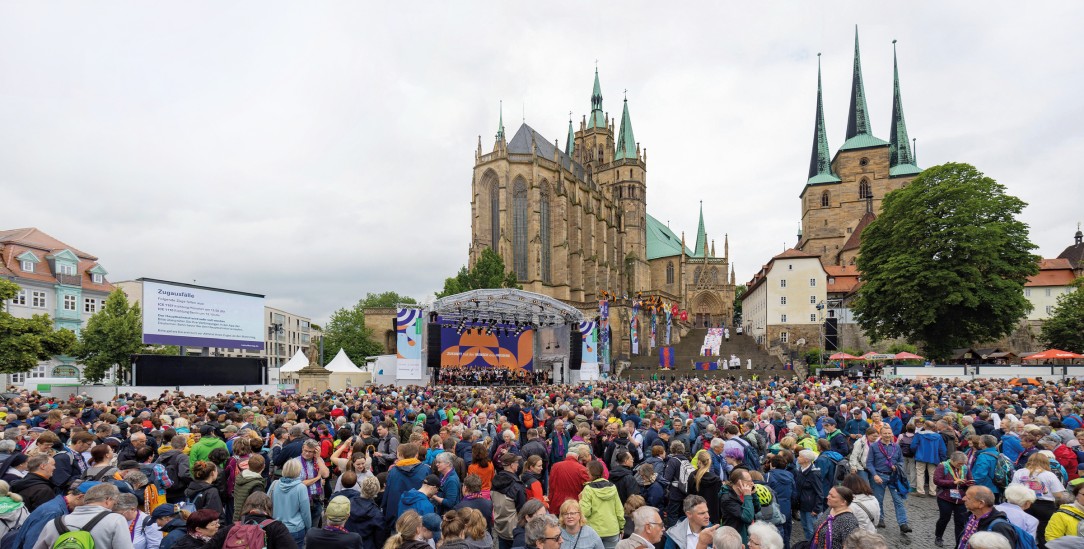 Katholikentag in einer Lutherstadt. In Erfurt funktioniert die Ökumene nicht nur bei großen Christentreffen. (Foto: PA / EPD-Bild /Paul-Philipp Braun)