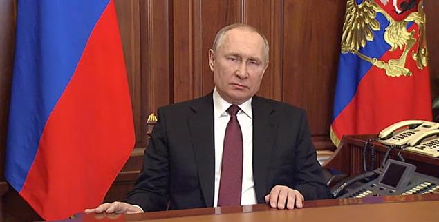 Moskau: Putins Kriegserklärung via Fernsehen (Foto: pa/Russian President Press Office)