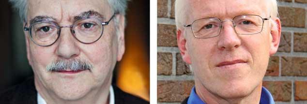 Eine Wehrpflicht für alle wieder einführen? Publik-Forum-Chefredakteur Wolfgang Kessler (Bild links) ist dafür, Peter Tobiassen, im Vorstand des »Forums Ziviler Friedensdienst«, hält nichts davon (Fotos: Publik-Forum; privat)
