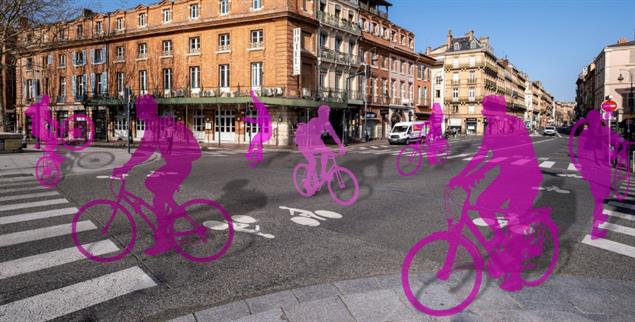 Vorgeschmack: Wie wäre es, wenn – wie hier in Toulouse – statt Autos, Radfahrer die Straßen füllen würden? (Foto: imago images/Hans Lucas)